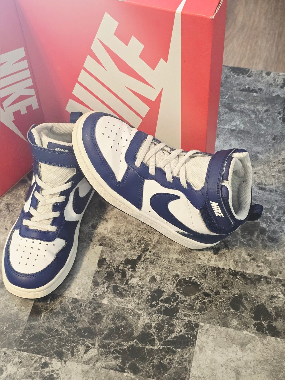 Kids Blue & White Nike Sneakers
